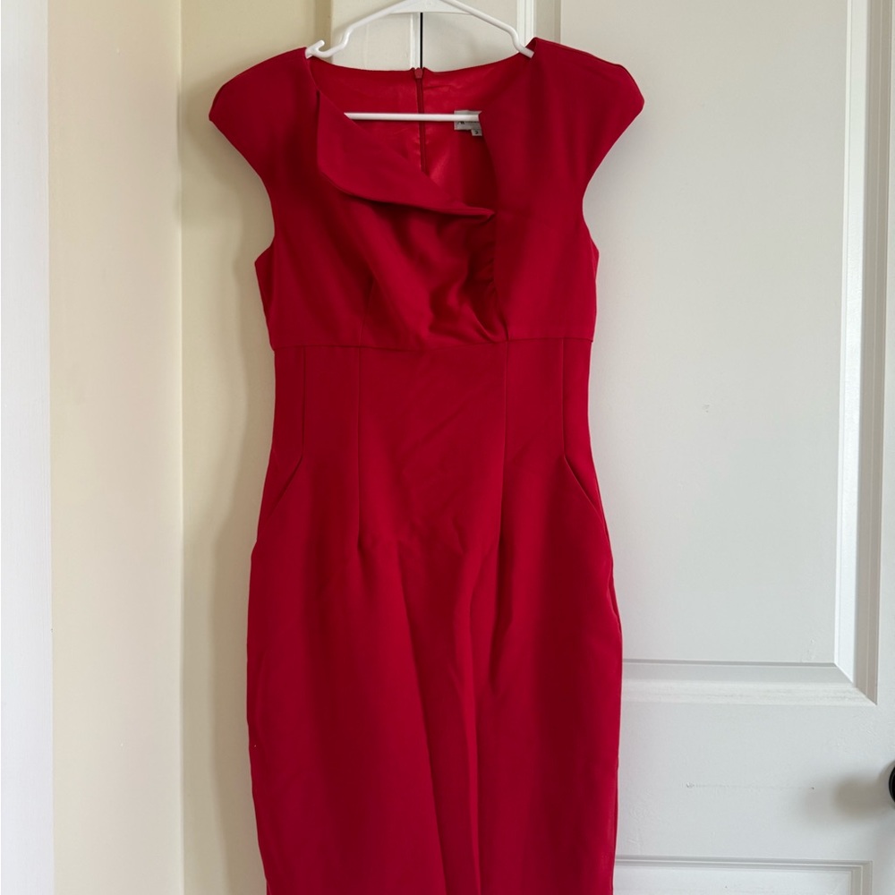 Ava & Aiden Red Pleated Sheath Dress for Cocktail